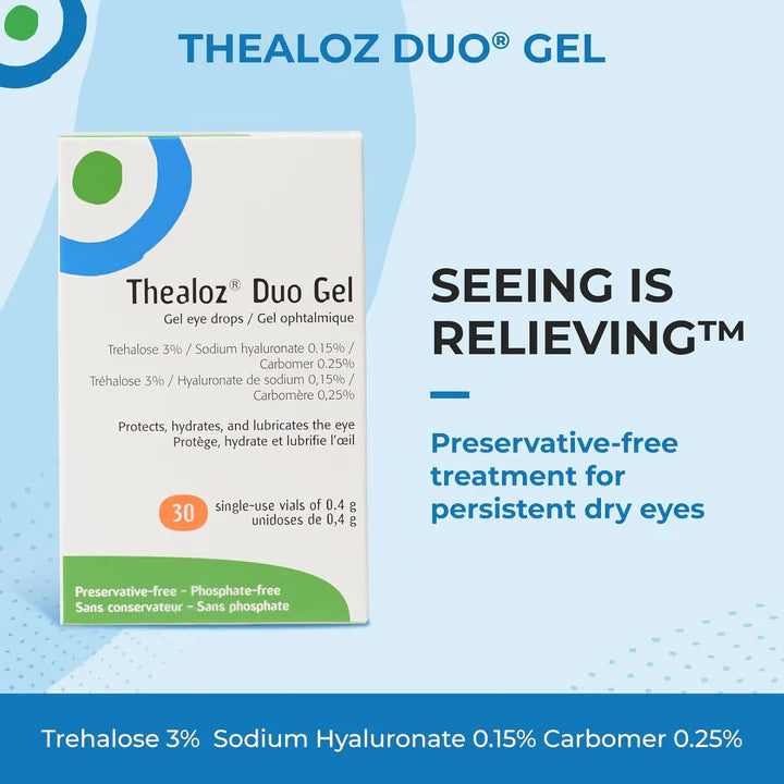 Thealoz® Duo Gel : Gel Ophtalmique Fluide pour Sécheresse Oculaire Sévère