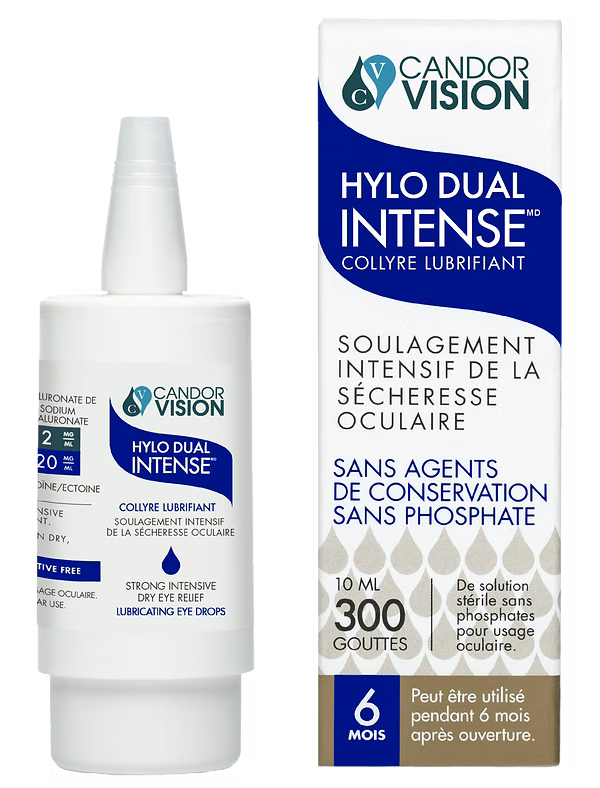 HYLO DUAL INTENSE™ : Le soulagement intensif de la sécheresse oculaire chronique et de l'inflammation.