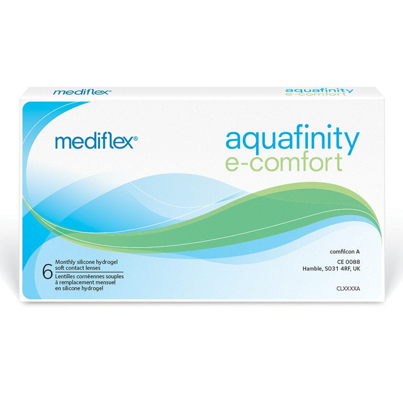 Verres de contact Mediflex Aquafinity E-Comfort (Mensuels — Boîte de 6)