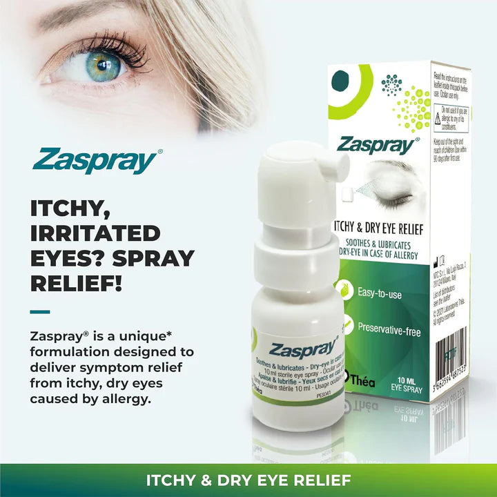 ZASPRAY® : Spray oculaire 3-en-1 pour les yeux secs et allergiques