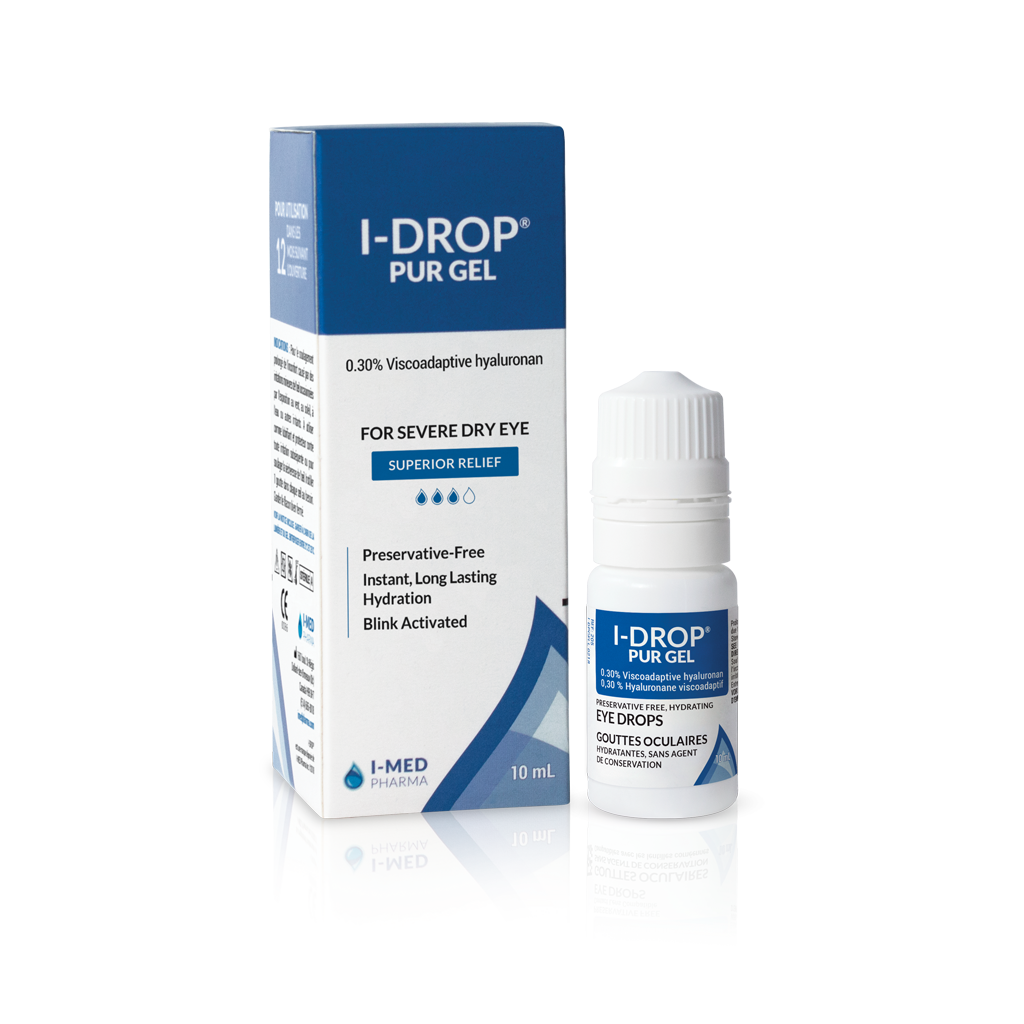 I-DROP® PUR GEL : Le soulagement supérieur et intensif pour les yeux secs modérés à sévères.