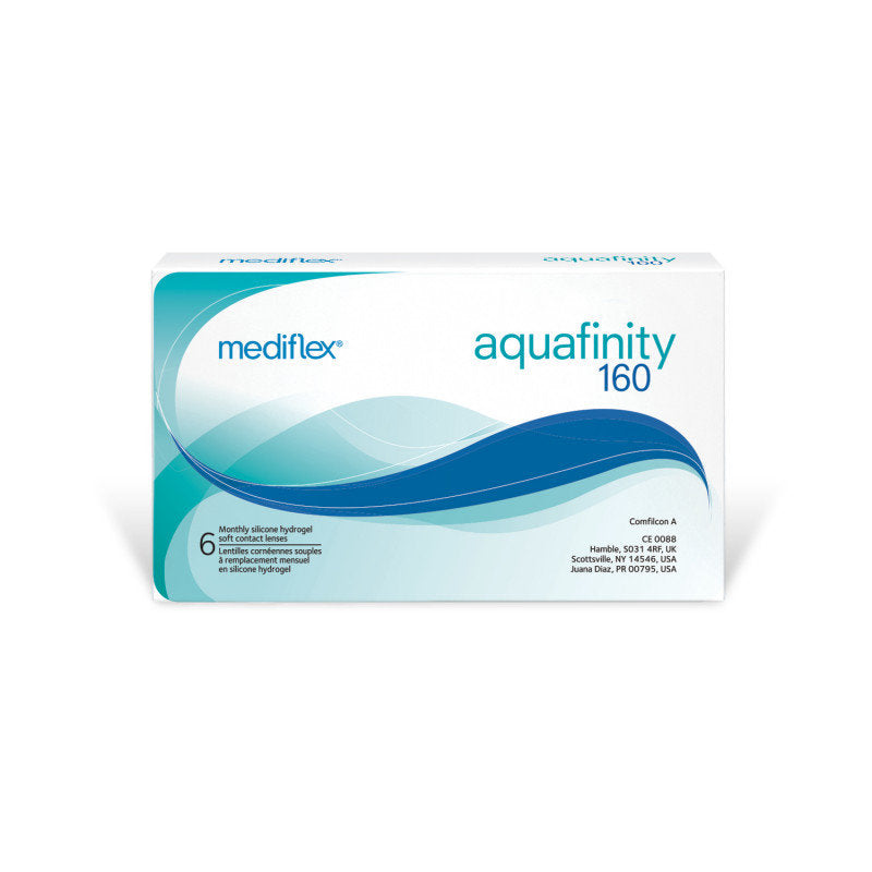 Verres de contact Mediflex Aquafinity 160 (Mensuels — Boîte de 6)